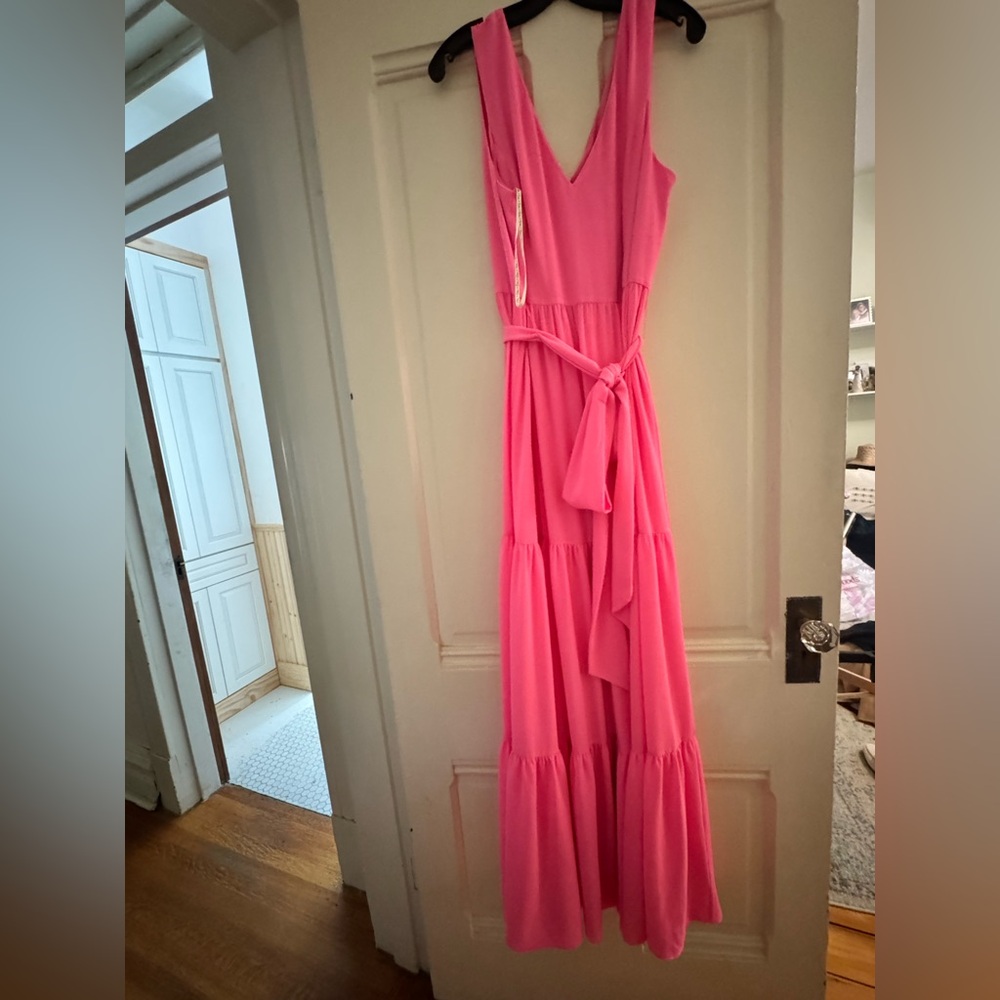 Lilly Pulitzer Pink Wrap Maxi Dress V-Neck Sleeveless NWT